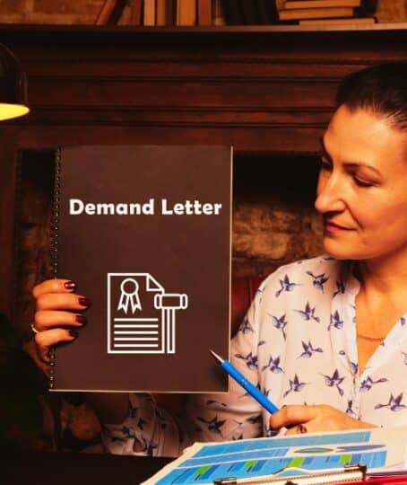 Juridical concept meaning Demand Letter with sign on the sheet.