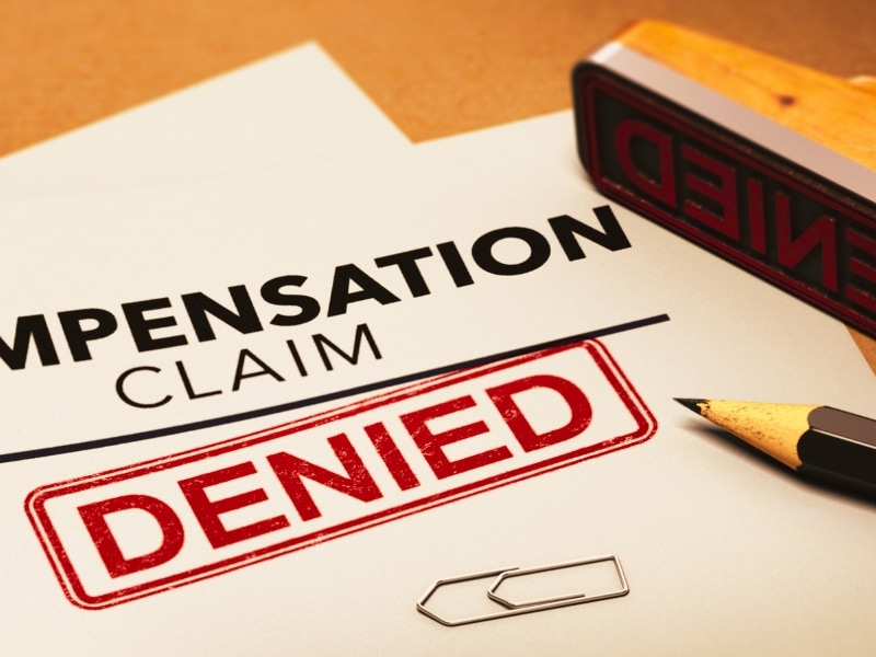 Workers compensation claim. Comp denied concept.