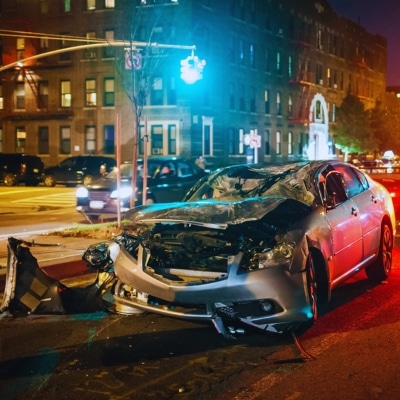 Car crash at night. Concept of What Does a Bloomington Car Accident Lawyer Do