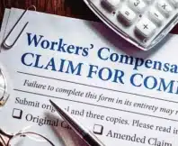 Workers' Compensation form with pen and glasses. employer doesn't carry workers' compensation insurance