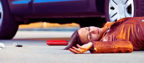 Injured pedestrian in a car accident. Pedestrian Accidents in Parking Lots