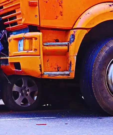 Car crash accident on the road. truck and passenger car collision. Truck Accidents Caused by Federal Safety Violations